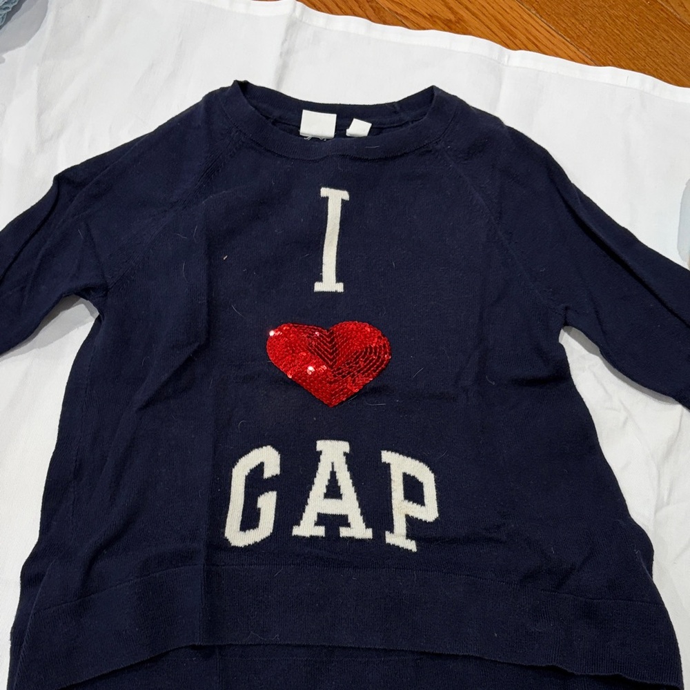 GAP Kids Navy Sweater with Red Heart